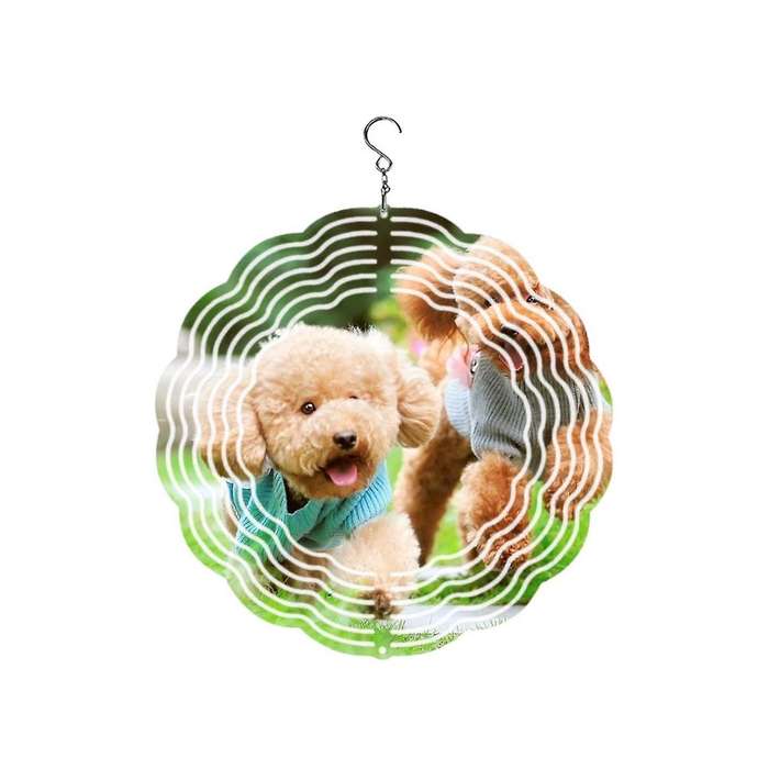 Pet Style Wind Power White Coated Aluminum Plate Double-sided Printing Heat Transfer Wind Chime Turn