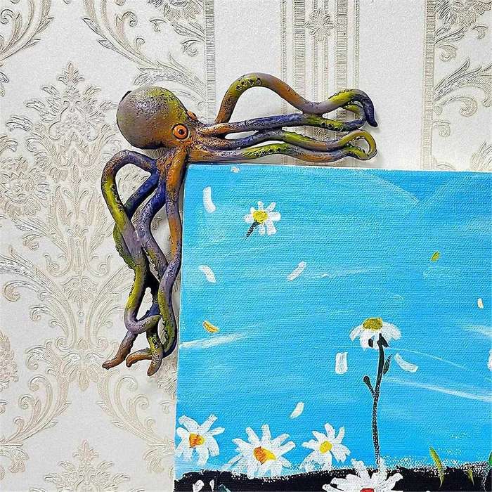 Photo Frame Octopus Resin Sculptures, Octopus Picture Frames Decoration, Octopus Door Corner Decorat
