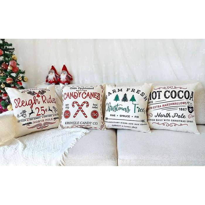 Pillow Covers 18X18 Set of 4 Winter Christmas Decorations Throw Pillows for Couch Home Decor