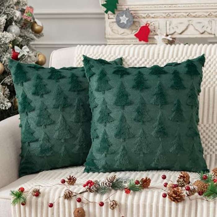 Pillow Covers Soft Plush Faux Fur Tree Decorative Throw Pillows Pillowcases for Couch Sofa Festivals