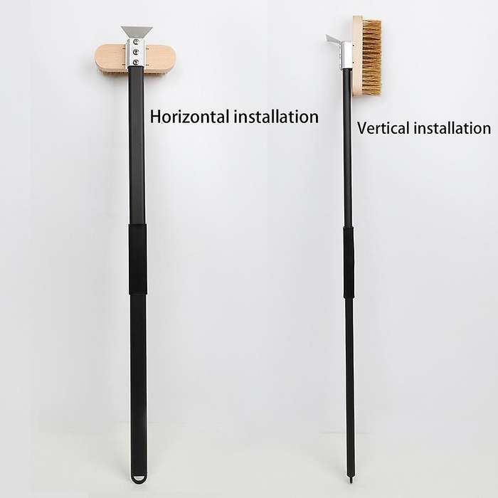 Pizza Oven Copper Brush Bristle Brass Household Grill Cleaning Oven Brush with 80cm Aluminium Handl