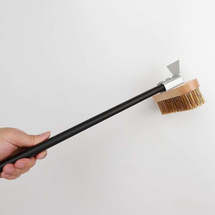 Pizza Oven Copper Brush Bristle Brass Household Grill Cleaning Oven Brush with 80cm Aluminium Handl