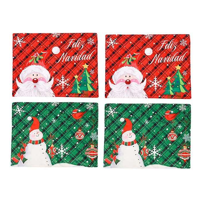 Placemats,Washable Table Mats,Kitchen Place Mats for Dining Table Christmas -Xmas- Placemats Set of