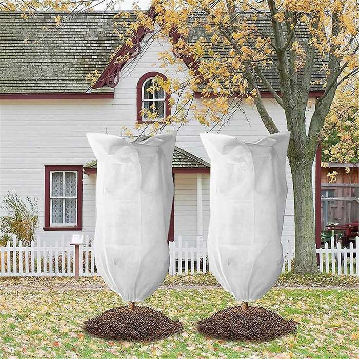 Plant Cover Frost Protection, Frost Protection Plant Cover with Drawstring, for Cold Winter Weather