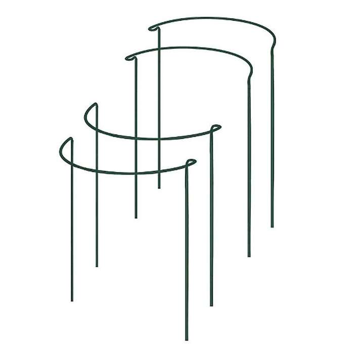 Plant Support Stake, 4-pack Half Round Metal Garden Plant Supports, Green Garden Plant Support Ring