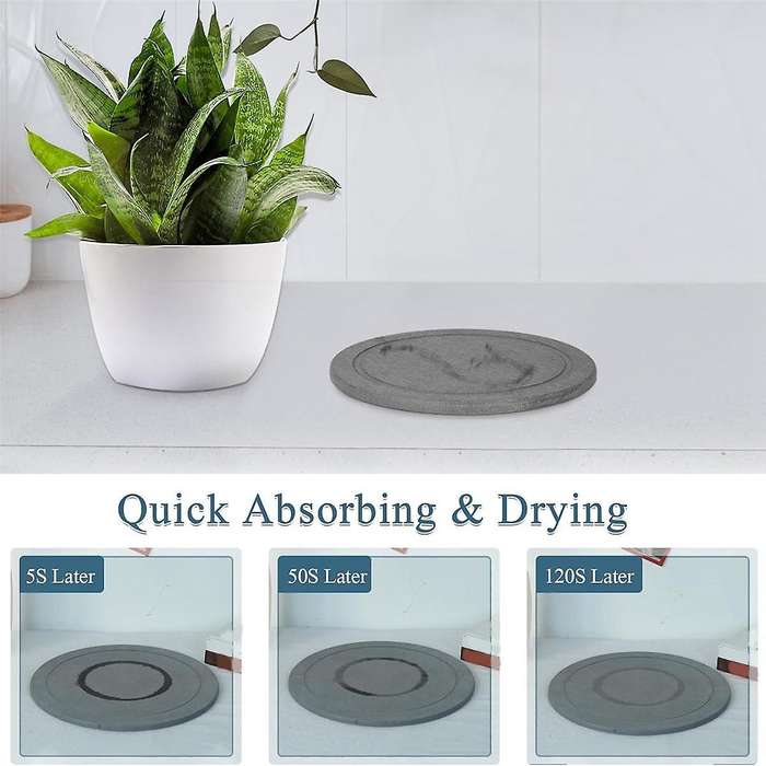 Plant Saucer Flower Pot Saucers Plant Trays for Pots Instant Dry Diatomaceous Drip Trays for Indoor