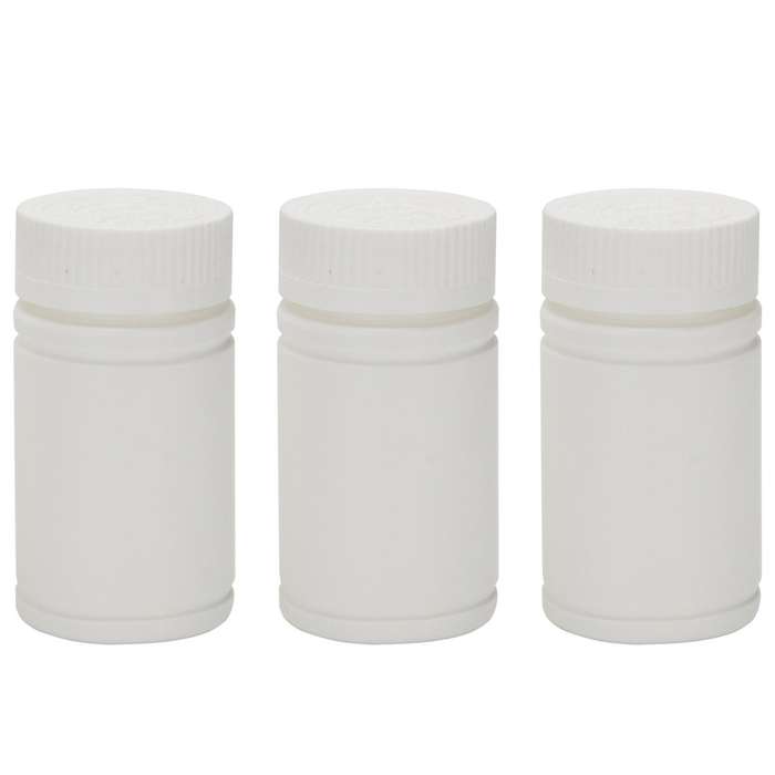 Plastic Empty Medicine Bottles Pill Tablet Container Holder 3pcs White