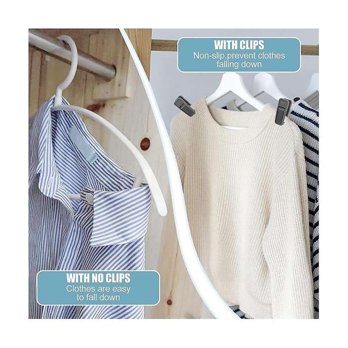 Plastic Hanger Clips for Baby Clothes, Strong Plastic Clips for Hangers, Multi- Hanger Clips for Vel