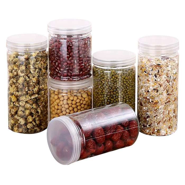Plastic Jars with Lids Storage Containers Dried Fruit Food Container Reusable Plastic Pot Storage Co