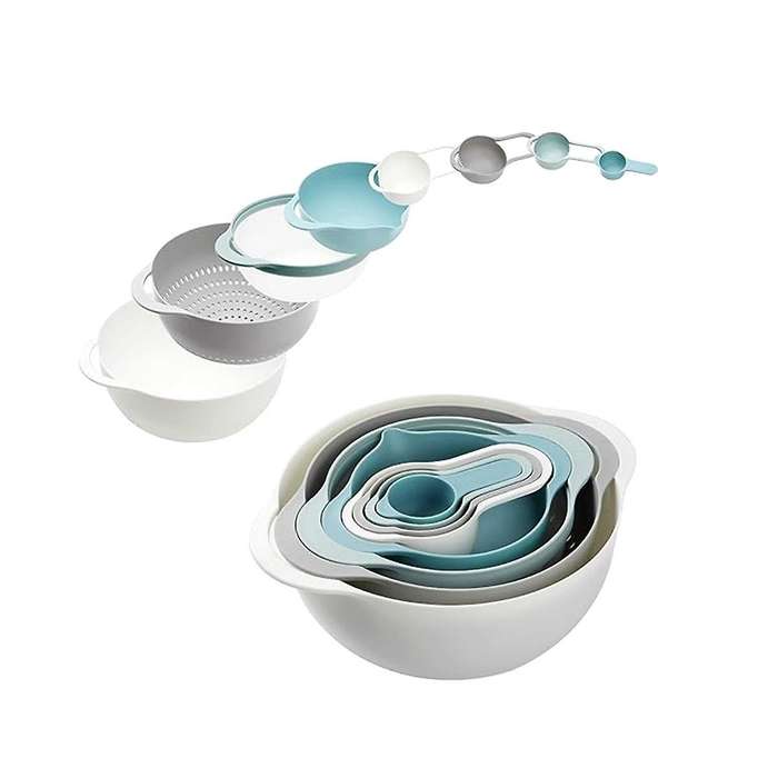 Plastic Mixing Bowls-multicolored Mixing Bowl Set Of 8,including Measuring Cups,colander,sifter,bowl