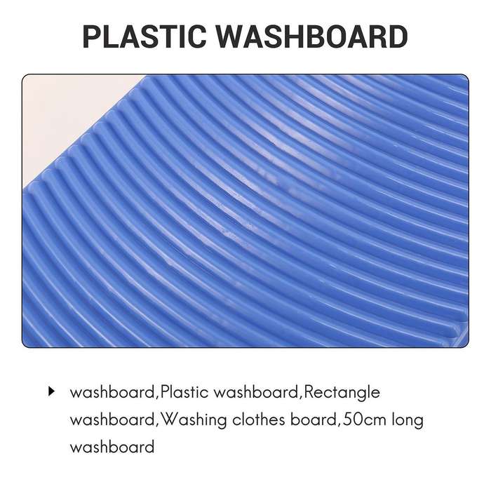 Plastic Rectangle Washboard Wash Clothes Board 50cm Long Red, Green, Blue Random
