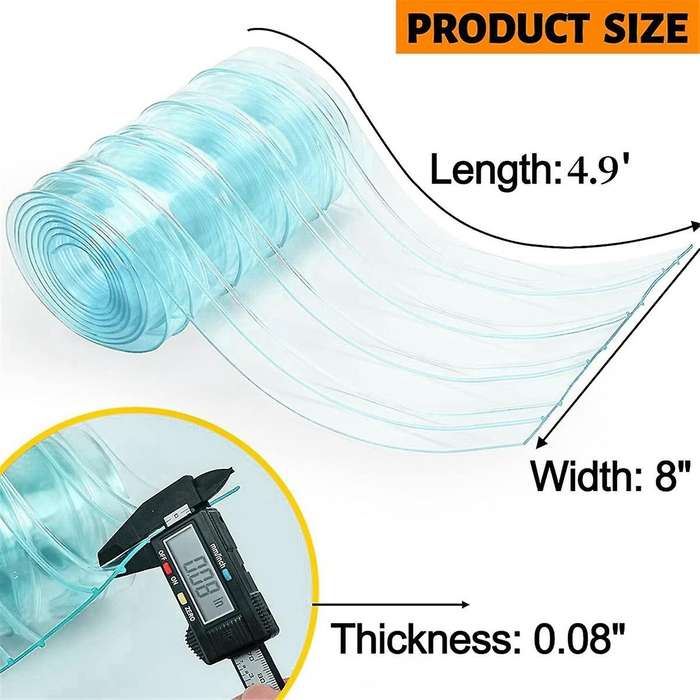Plastic Vinyl Replacement Strip 7.9 In X 4.9 Ft Door Curtain, Clear Pvc Freezer Curtain Door Curtain