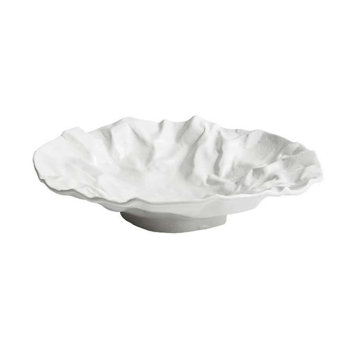 Pleated Flat Plate Ceramic Cooking Plate Steak Plate Western Salad Ceramic Plate 11 Inches