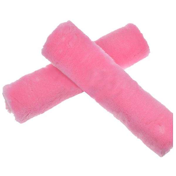 Plush Car Belt Shoulder Pads Cover Winter Fluffy Harness Belt Covers Car Styling Pink