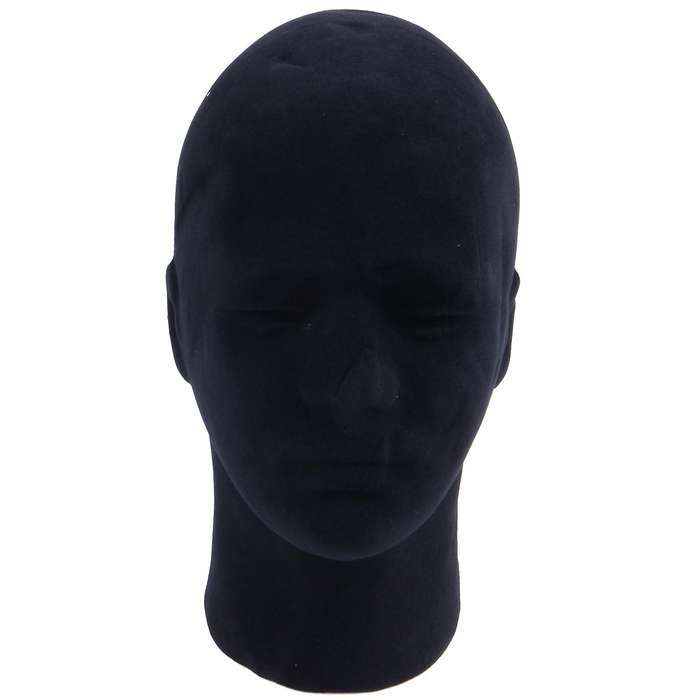 Polystyrene Black Foam Men Model Mannequin Head Dummy Stand Shop Display Hat, 2 X Black
