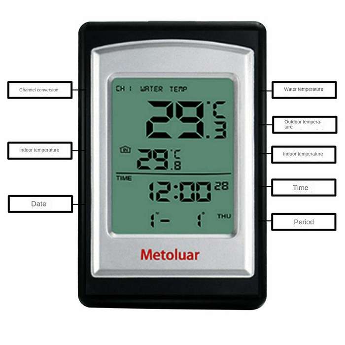 Pool Thermometer Floating Easy Read Solar Powered Indoor Thermometer Water Temperature Gauge with In