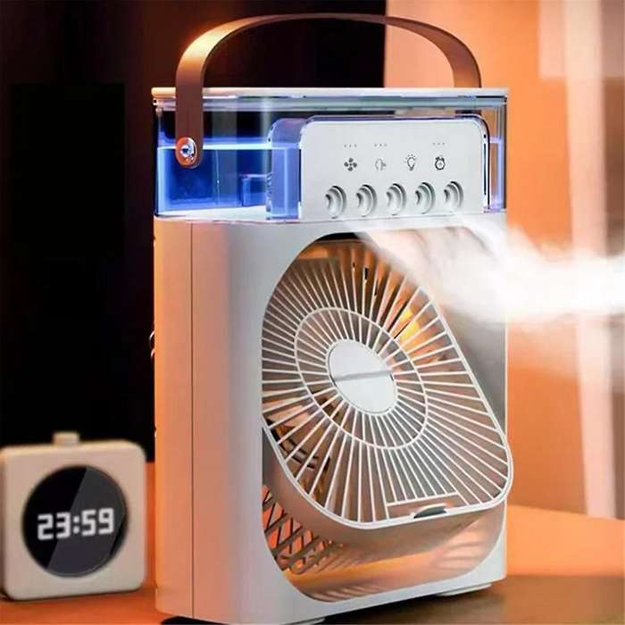 Portable 3-In-1 Fan Air Conditioner Home Small Air Cooler LED Night Light Humidifier Air Conditioner