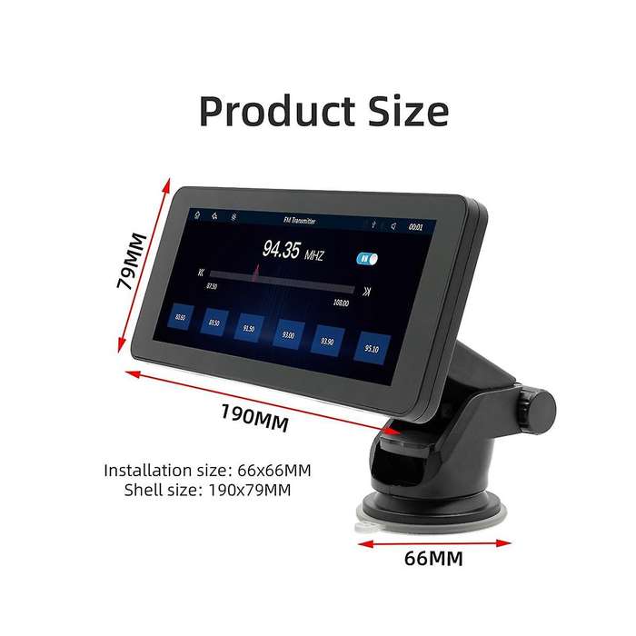 Portable 6.86inch Car Radio, Dash Mount Carplay & Android Auto, Car Stereo Bluetooth, Mirror Link, F
