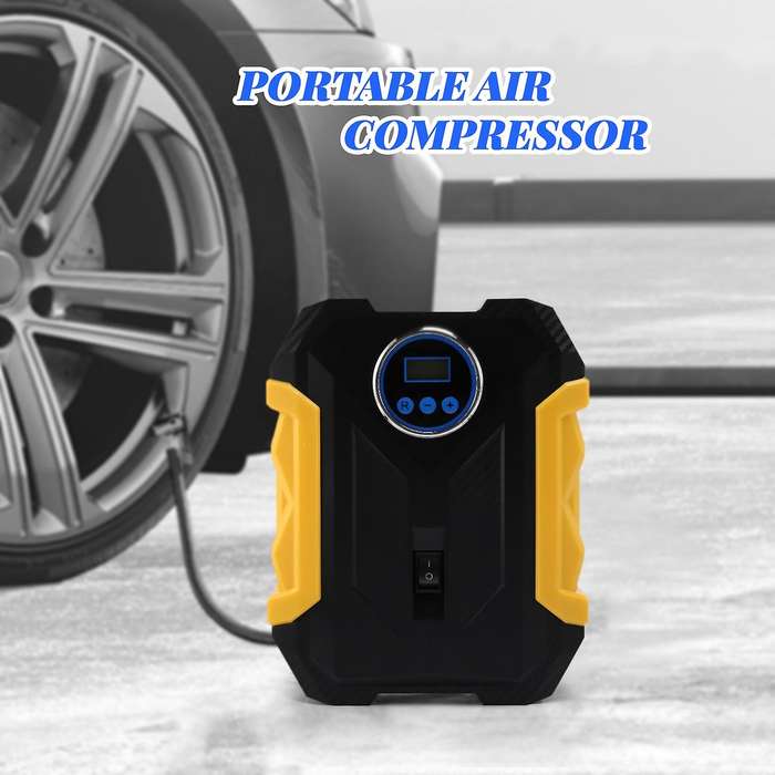Portable Air Compressor for Car Tires Digital Tire Inflator 12V DC with Emergency LED Flashlight for