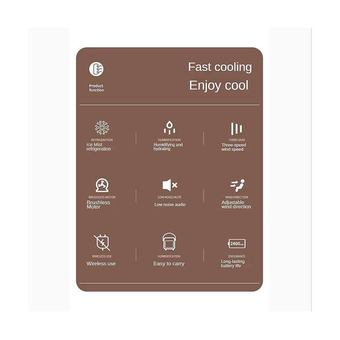 Portable Air Conditioner Personal Desktop Air Rechargeable 2400mah Quiet Table Fan Office Bedroom-e