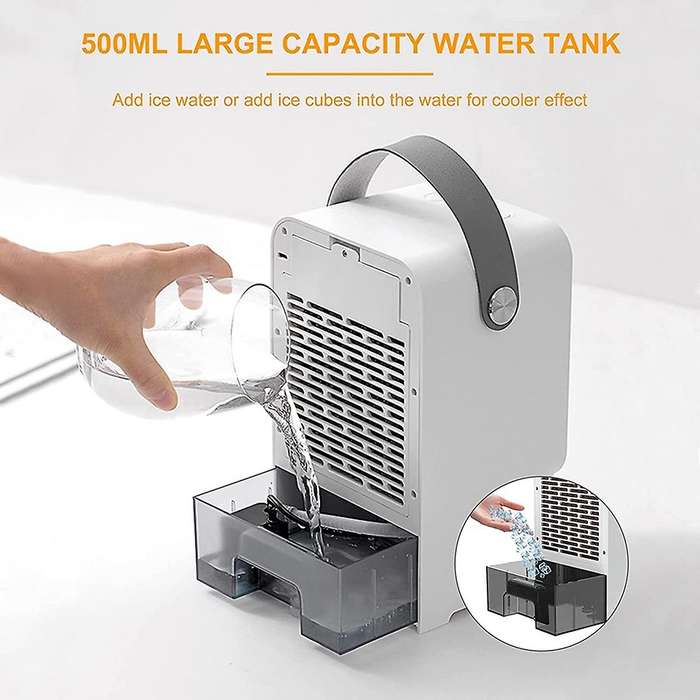 Portable Air Conditioner,evaporative Air Cooler with 3 Wind Speeds, Quiet Personal Mini Air Conditi