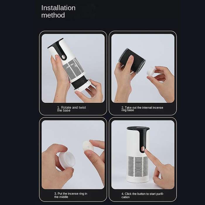 Portable Air Purifier Cleaner Negative Ion Generator Filter Smoke Dust Odor Formaldehyde Remover Ca