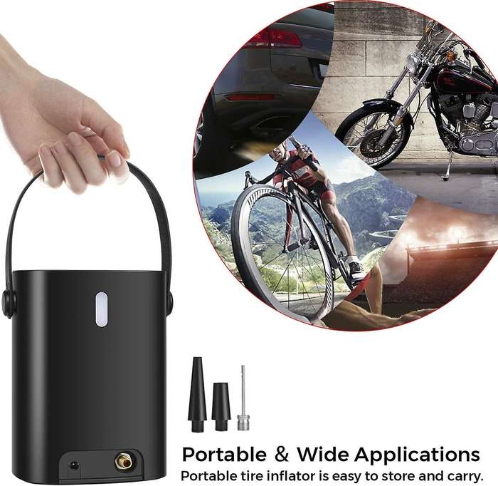 Portable Auto Air Compressor Tire Inflator 150PSI Tire Pump USB Rechargeable for Car Tires Bicycles