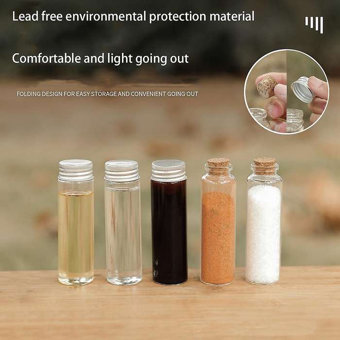 Portable Camping Condiment Jar Picnic Spice Bottle Pepper Salt Can Cruet Camping Tableware Picnic BB