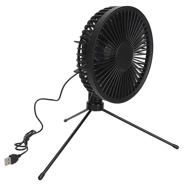 Portable Camping Fan with USB Solar Panel , for Tent, Outdoor, USB Desk Fan for Travel, Fishing, Ou