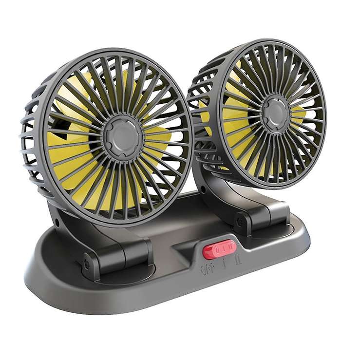 Portable Car Cooling Fan 12V USB Mini Dual Head Cooler Fan Adjustable Auto Electric Fan Cooler Univ