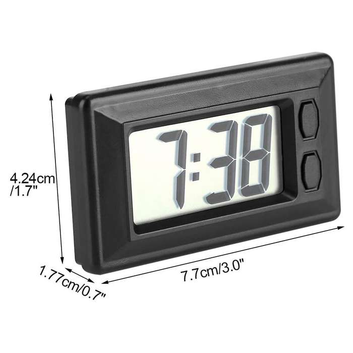 Portable Clock LCD Digital Table Car Dashboard Desk Electronic Clock Date Time Calendar Display Dash