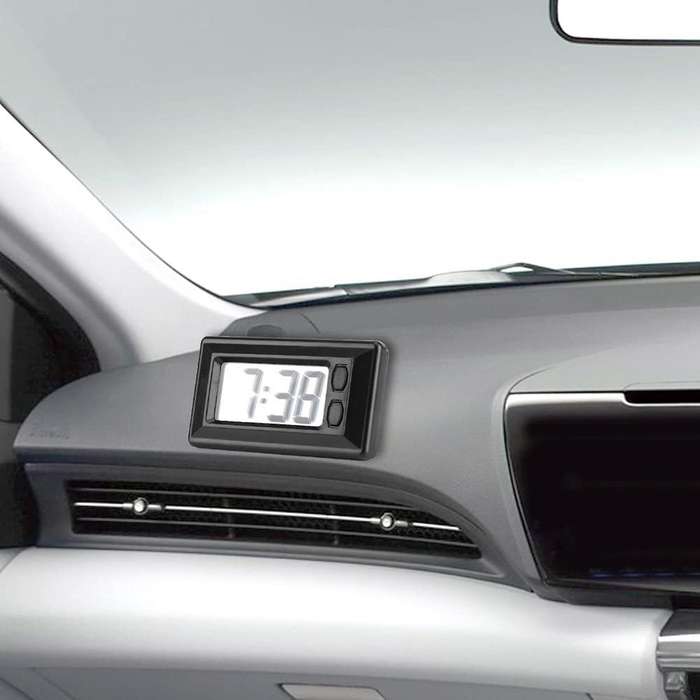 Portable Clock LCD Digital Table Car Dashboard Desk Electronic Clock Date Time Calendar Display Dash