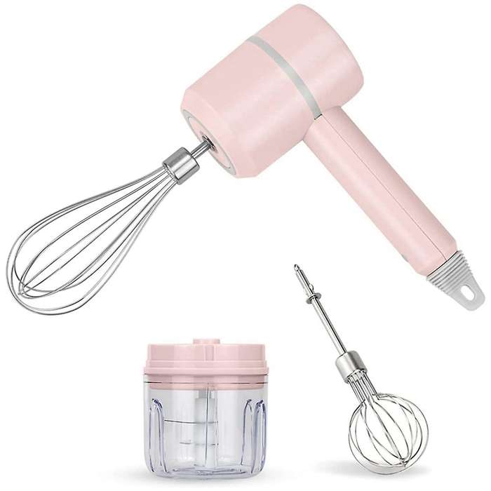 Portable Electric Cordless Handheld Mixer, 3-Speed Adjustable Mixer for Kitchen Baking and Cooking (