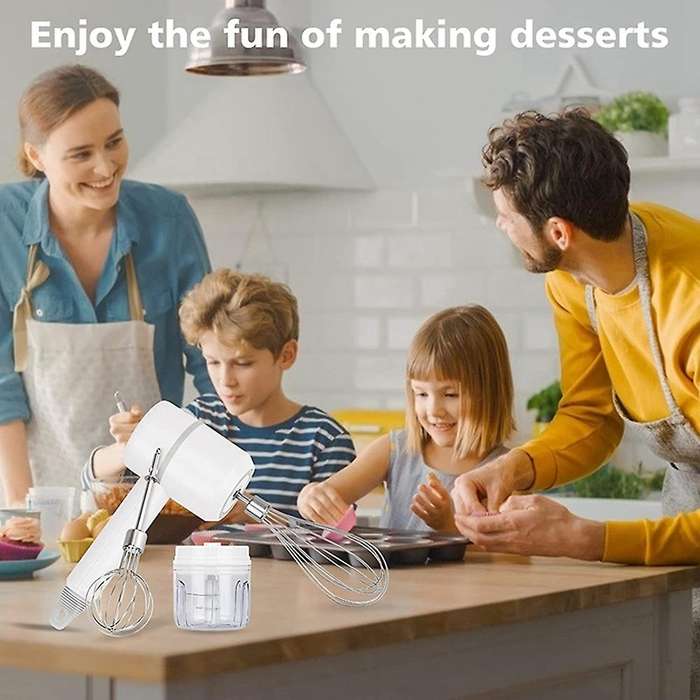 Portable Electric Cordless Handheld Mixer, 3-Speed Adjustable Mixer for Kitchen Baking and Cooking (