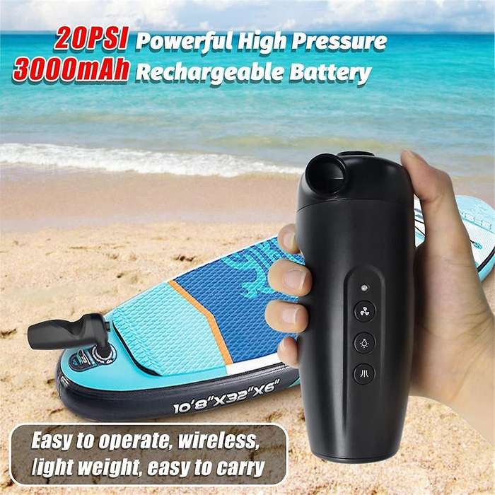 Portable Electric Air Pump for Inflatables, 20PSI Rechargeable Air Pump for Air Mattress Beds, Boats
