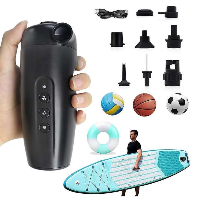 Portable Electric Air Pump for Inflatables, 20PSI Rechargeable Air Pump for Air Mattress Beds, Boats