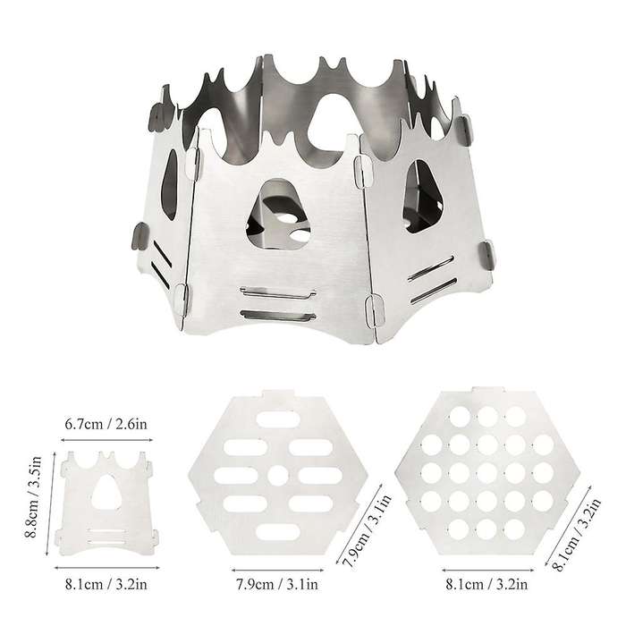 Portable Folding Wood Burning Camping Stoves Camping Wood Stove Hexagon for Outdoor Survival Cooking
