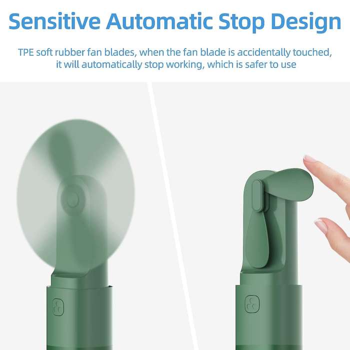 Portable Handheld Fan, Powerful Personal Mini Fan Hand Fan 2 Speed Adjustable USB Rechargeable for H