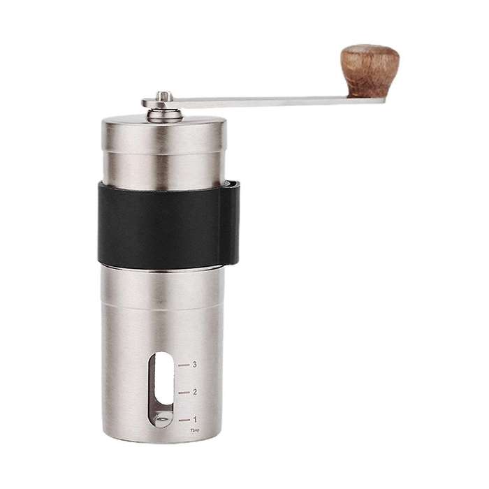 Portable Manual Coffee Grinder - Higher Hardness Conical Ceramic Burrs Stainless Steel Hand with Fi