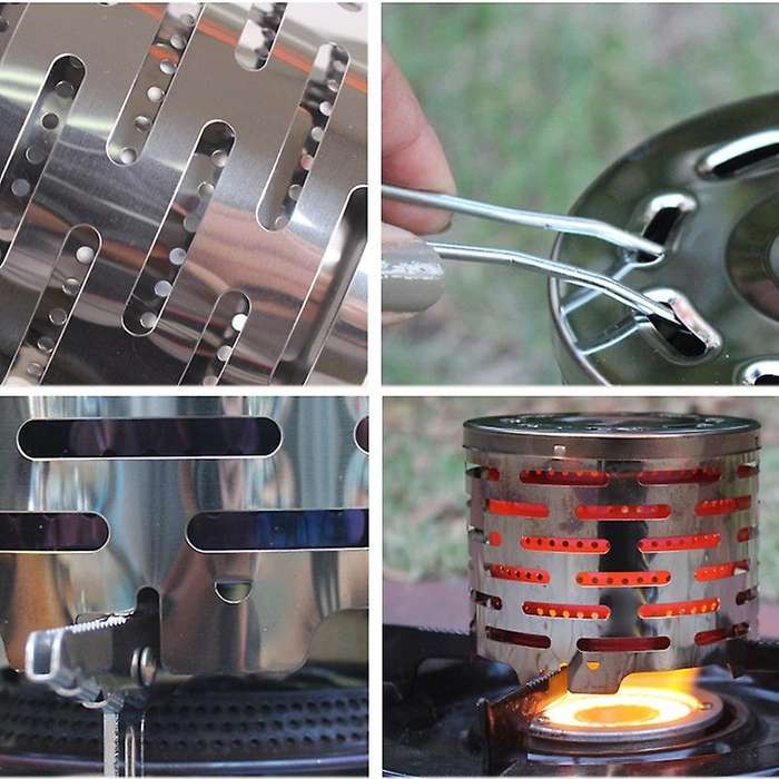 Portable Mini Camping Heater Cover Outdoor Gas Stove Cap Warmer Heater Stainless Steel Warming Stove