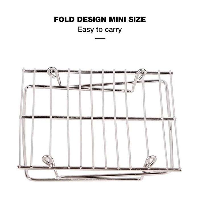 Portable Mini Camping Grill Folding Campfire Grill, Suitable for Travel and Survival Expanded Size: