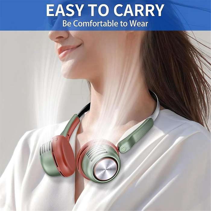 Portable Neck Fan,Bladeless Fan,USB Rechargeable Wearable Cooling Personal Fan,5 Speeds Adjustable S