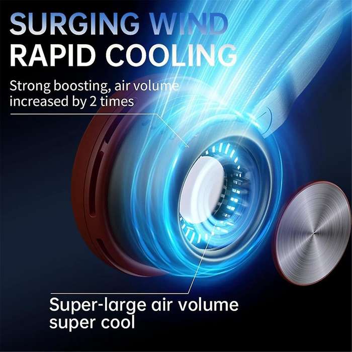 Portable Neck Fan,Bladeless Fan,USB Rechargeable Wearable Cooling Personal Fan,5 Speeds Adjustable S