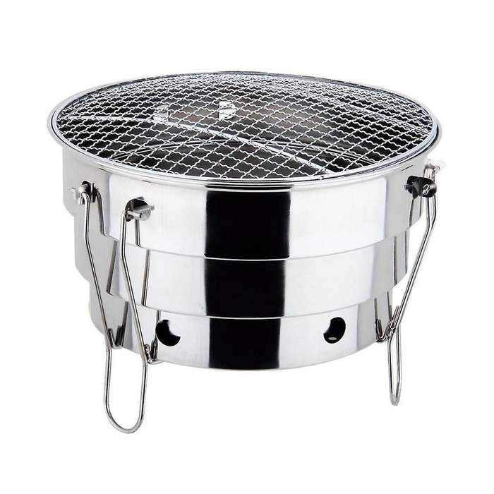 Portable Outdoor Bbq Grill Folding Split Stainless Steel Cooking Supplies Indoor Camping Picnic Cha