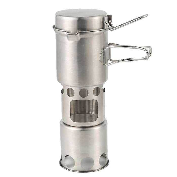 Portable Outdoor Camping Wood Stove Pot Set Stove Sub Outdoor Picnic Folding Hiking Travel Firewood