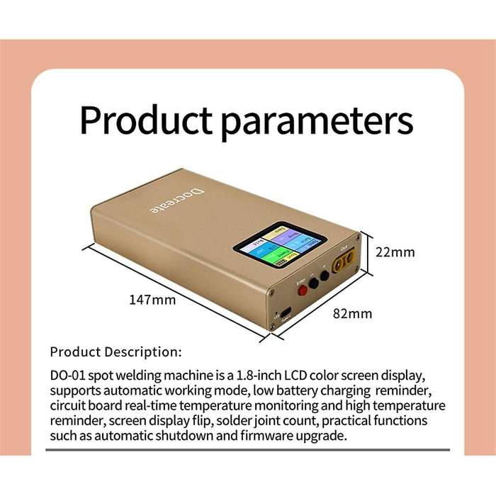 Portable Spot Welder 10000Mah Enhanced 99 Gears Adjustable with LCD Colorful Display Battery Weldi