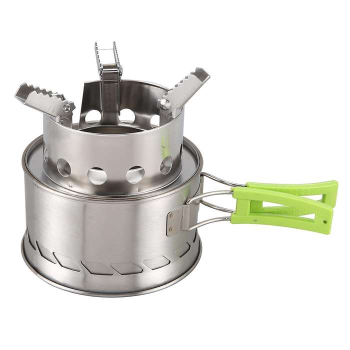 Portable Stainless Steel Folding Wood Stove Alcohol Stove Windproof Stove Outdoor Picnic Stove