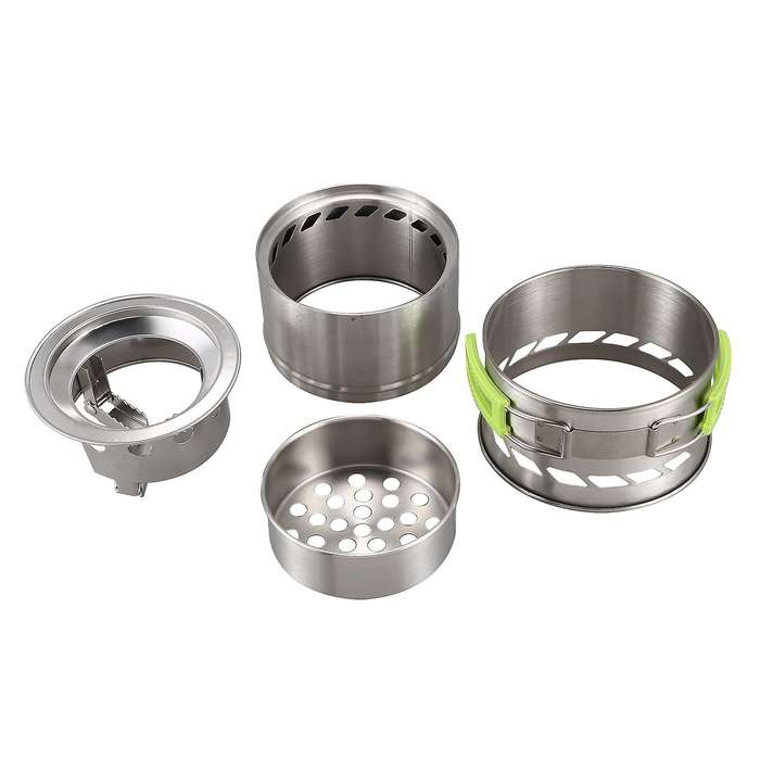Portable Stainless Steel Folding Wood Stove Alcohol Stove Windproof Stove Outdoor Picnic Stove