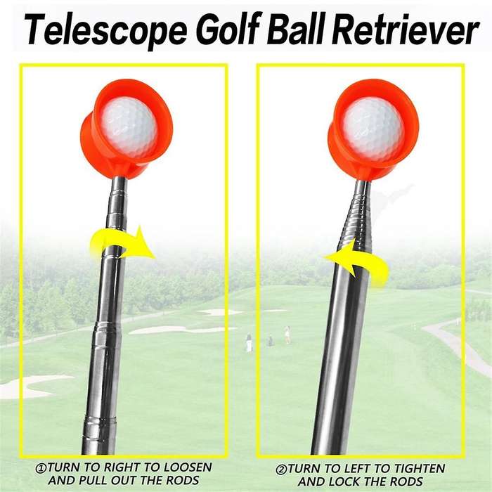 Portable Stainless Steel Non-Slip Handle Retractable Golf Ball Pick-Up Tool