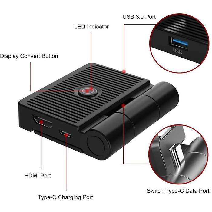 Portable to TV Video Connector Dock Game Console Charger Dock Station Fast Charging Stand for NS